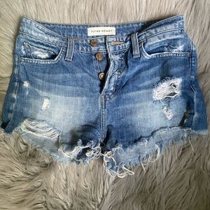 Flying Monkey distressed denim shorts